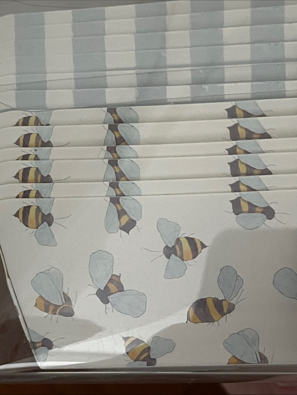 Sara Fitz Blue Bumblebee /Check Paper Party Goods - Picture 3 of 9